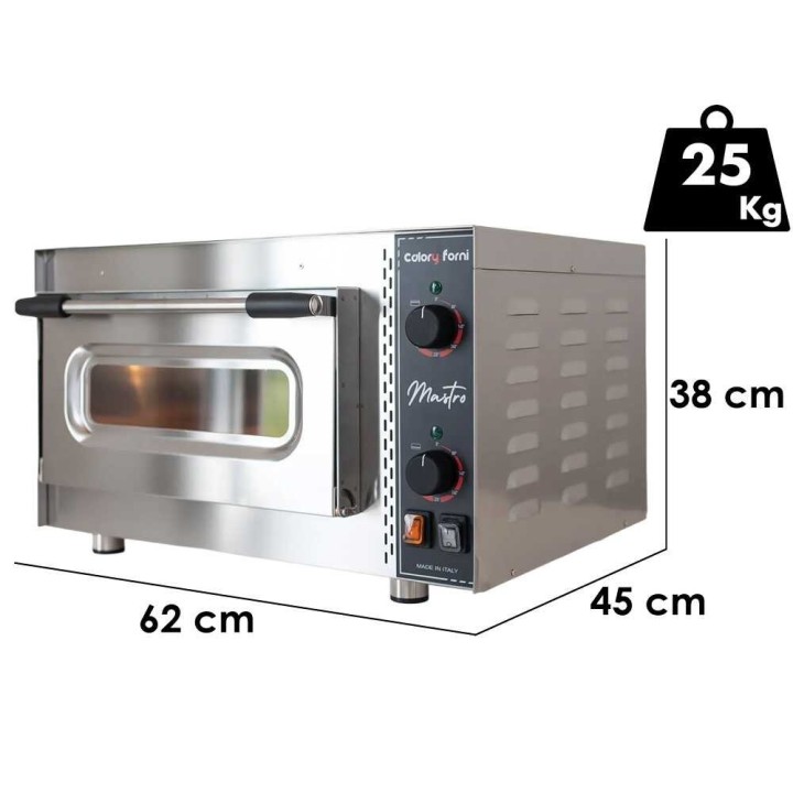 Calory Forni CF62M Mastro MEK -sähköuuni pizzaan, 3 000 W, 480 °C
