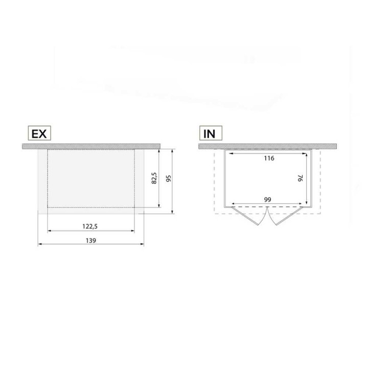 Garofalo Urban 100 PVC-puutarhavaja, 122,5 × 82,5 × 201 cm, sivuovi