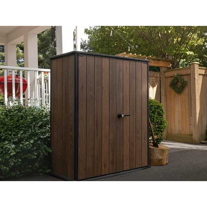 Keter Signature Walnut puutarhakaappi, 1 400 l, 140 × 73,6 × 170,4 cm