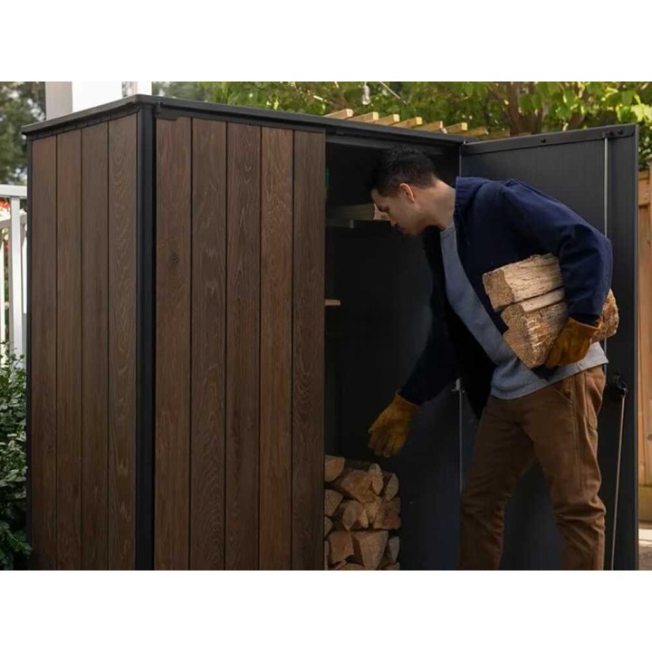 Keter Signature Walnut puutarhakaappi, 1 400 l, 140 × 73,6 × 170,4 cm