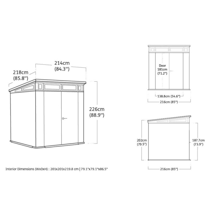Keter Signature Venetian 7x7 puutarhavaja, PVC, 214 × 218 × 226 cm