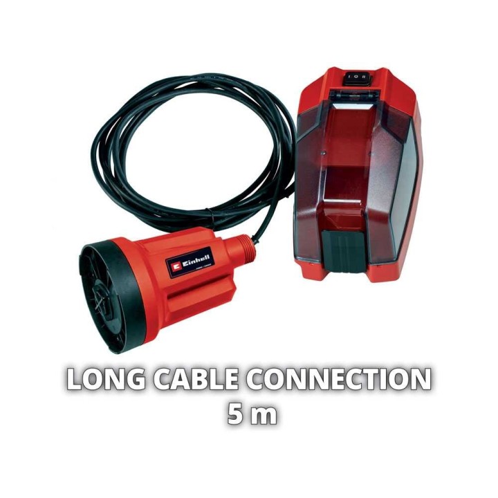 Einhell GE-SP 18 LL Li uppopumppu kirkkaalle vedelle, 18 V, 4 500 l/h, akku ja laturi
