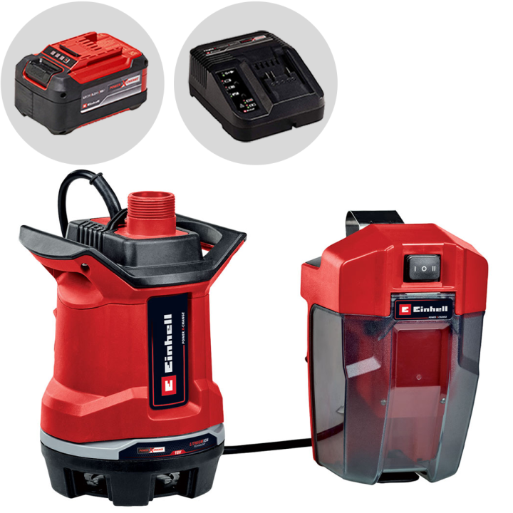 Einhell GE DP 18 25 Li uppopumppu likavedelle 18 V 5 2 Ah akku ja laturi