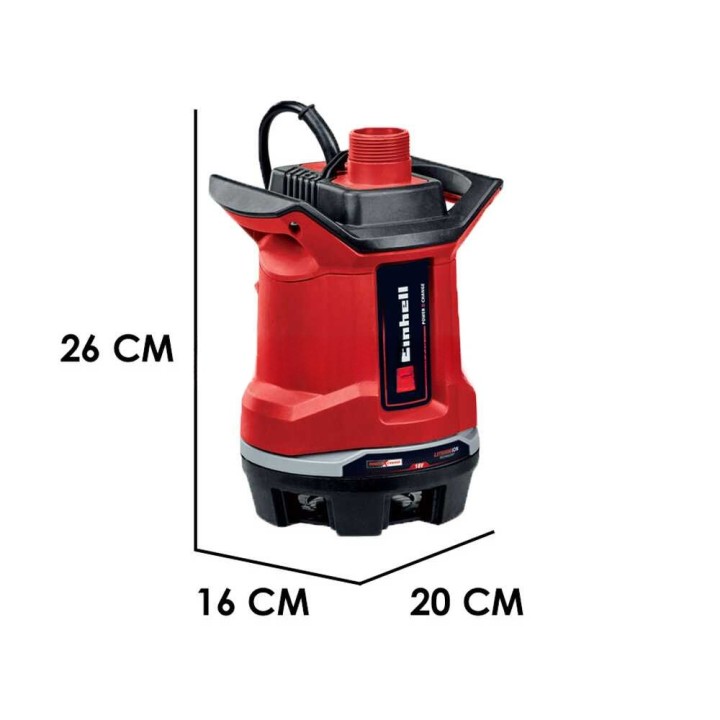 Einhell GE-DP 18/25 Li uppopumppu likavedelle, 18 V, 2,5 Ah akku ja laturi