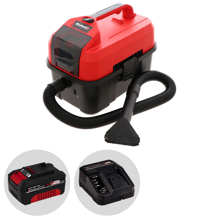 Einhell TE VC 18 10 Li akkuimuri 18 V 4 Ah 10 l