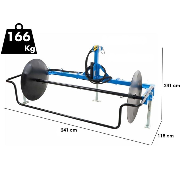 Zanon AVR-250 hydraulinen verkkokelain, 2 vaihdettavaa kelaa, kolmipistekiinnitys