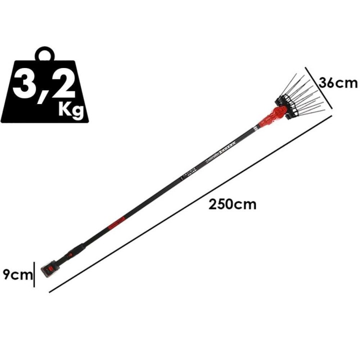 Aima Tandem Cordless akkukäyttöinen oliivinkerääjä 250 cm, 3 x 21 V 5,2 Ah