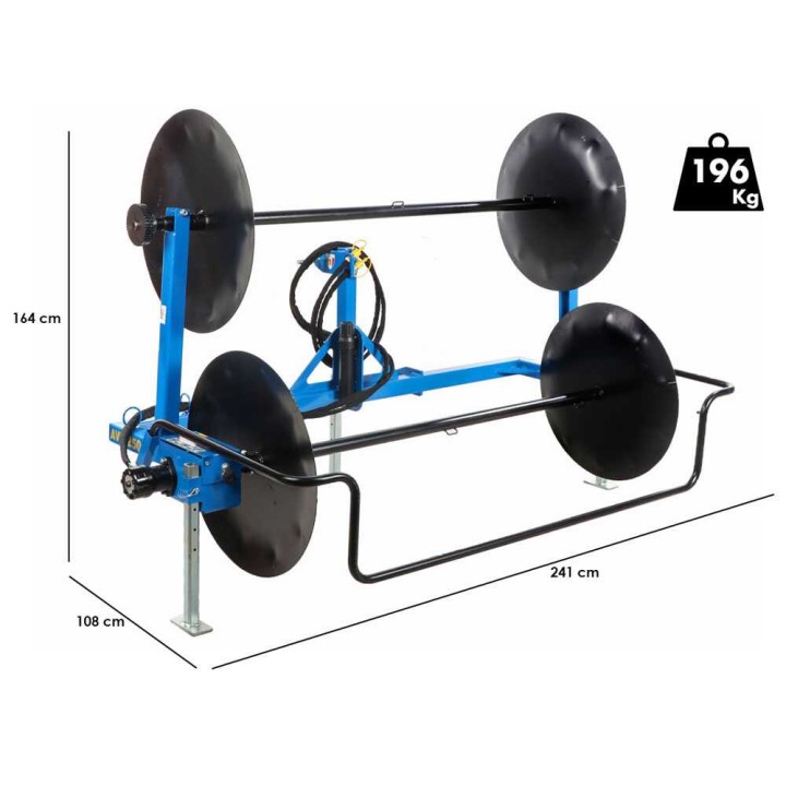 Zanon AVR-250 hydraulinen verkkojen kelain, 2 kelaa, toisen kelan tuki