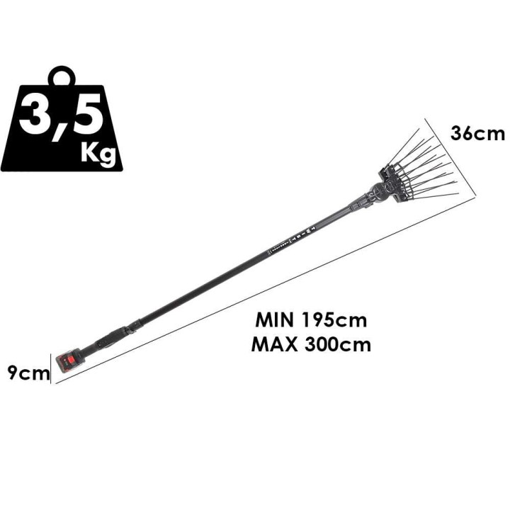 Aima Twist Plus Cordless oliivinkorjuukone, 500 W, 21 V, teleskooppivarsi 195–300 cm