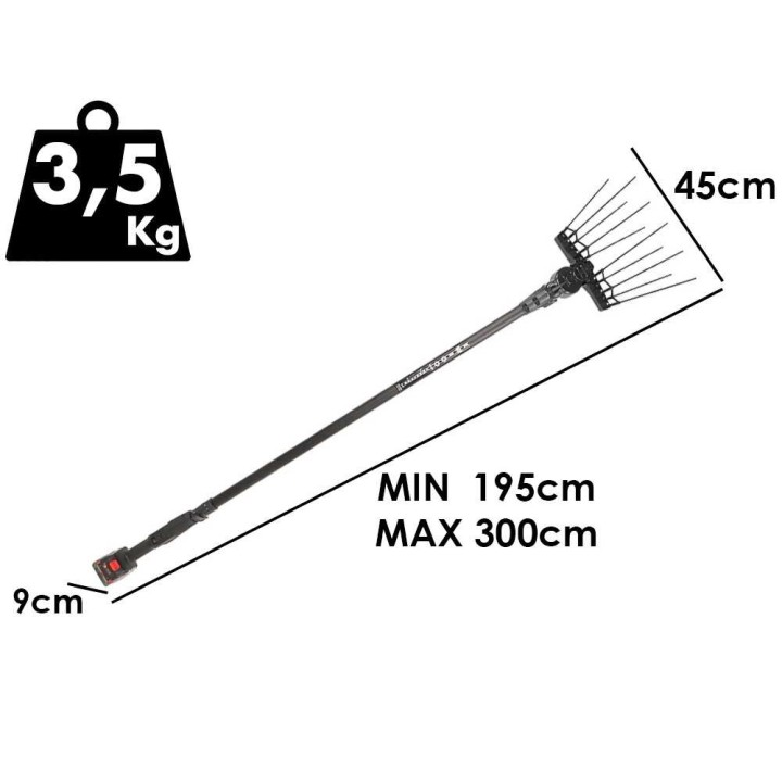 Aima Twigo Basic Cordless -oliivinkerääjä, 500 W, 21 V, 195–300 cm