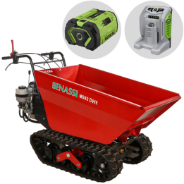 Benassi M503E DH akkukäyttöinen telaketjukuljetin 550 kg 56 V hydraulinen kippaus