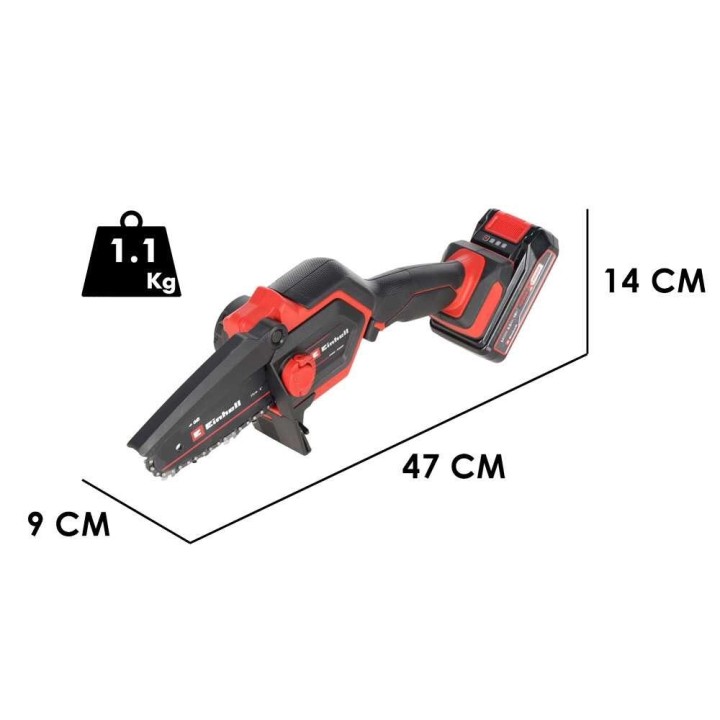 Einhell GE-PS 18/15 Li BL akkukäyttöinen oksasaha, 18 V, 2,5 Ah, 15,8 cm
