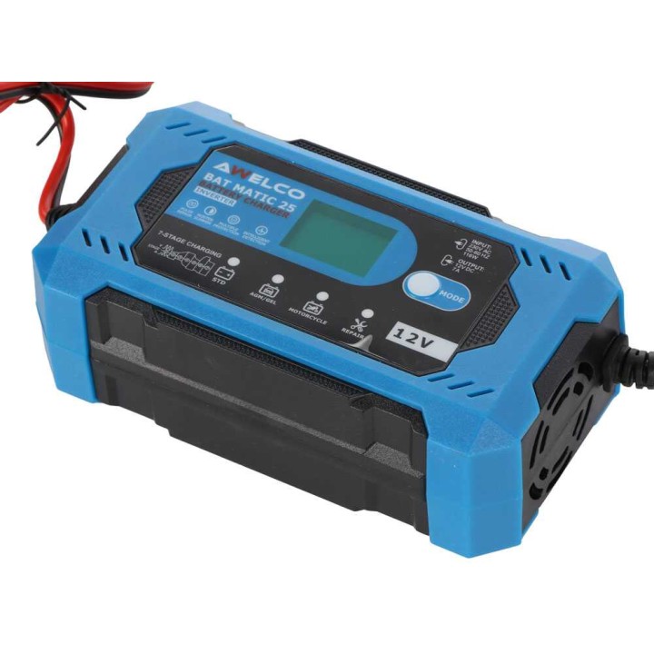 Awelco BAT MATIC 25 akkulaturi ja ylläpitolaturi, 12 V, 7 A