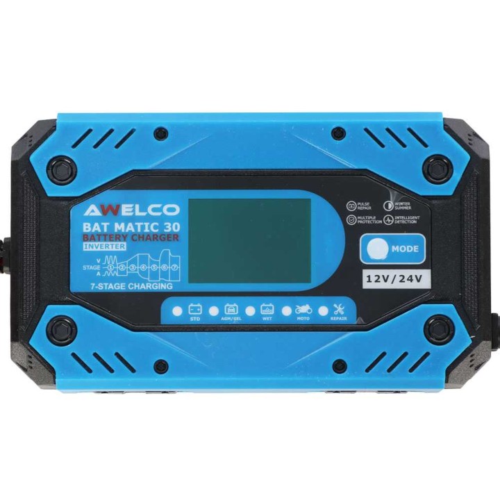 Awelco BAT MATIC 30 akkulaturi ja ylläpitolaturi, 12/24 V, 180 W