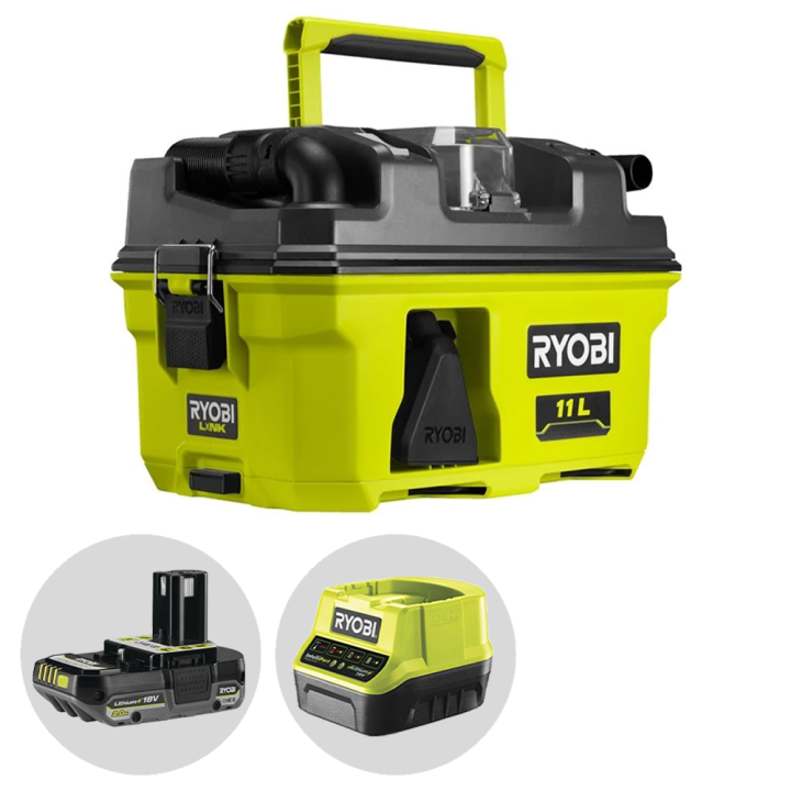 Ryobi RV1811 0 märkä ja kuivaimuri 18 V 2 Ah puhallustoiminto