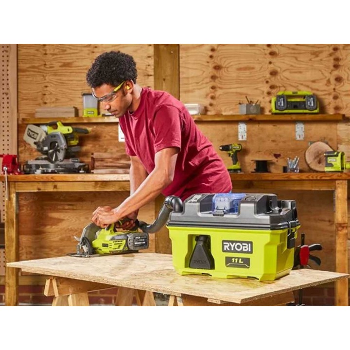 Ryobi RV1811-0 märkä- ja kuivaimuri, 18 V, 2 Ah, puhallustoiminto