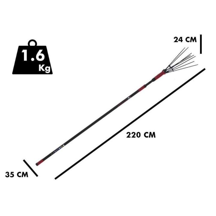 Archman AB01 akkukäyttöinen oliivinkorjuulaite, teleskooppivarsi 220–315 cm, 2 × 21 V 4 Ah