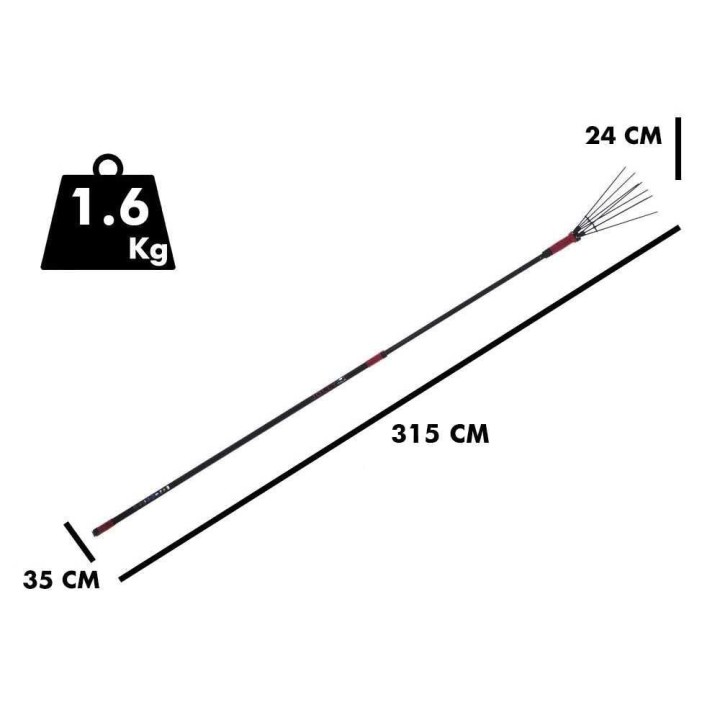 Archman AB01 akkukäyttöinen oliivinkorjuulaite, teleskooppivarsi 220–315 cm, 2 × 21 V 4 Ah
