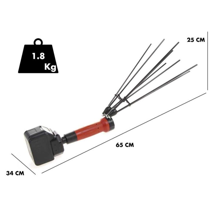 Archman AB01 akkukäyttöinen oliivinkorjuulaite, teleskooppivarsi 220–315 cm, 2 × 21 V 4 Ah