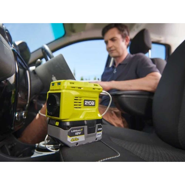 Ryobi RY18BI150B-0 akkukäyttöinen invertteri, 150 W, 18 V, akkulaturi