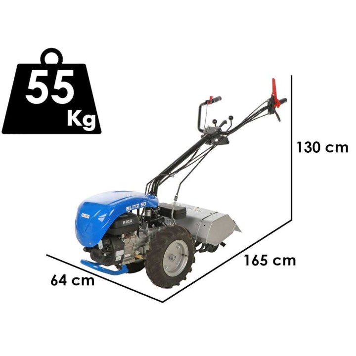BLITZ 50 bensiinikäyttöinen puutarhajyrsin, Yagmur R210, 7 HP, 50 cm