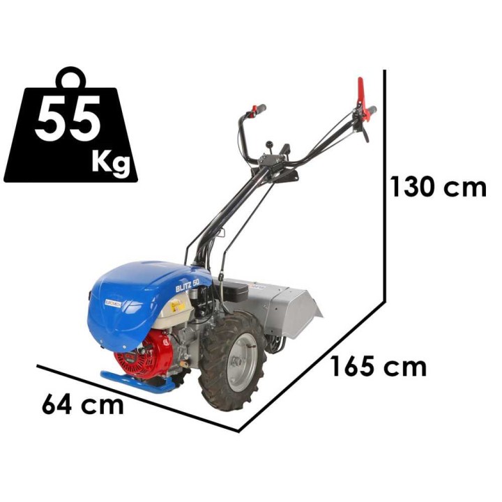 EuroMech BLITZ 50 -motokultivaattori, Honda GX200, 6,5 HP, 50 cm