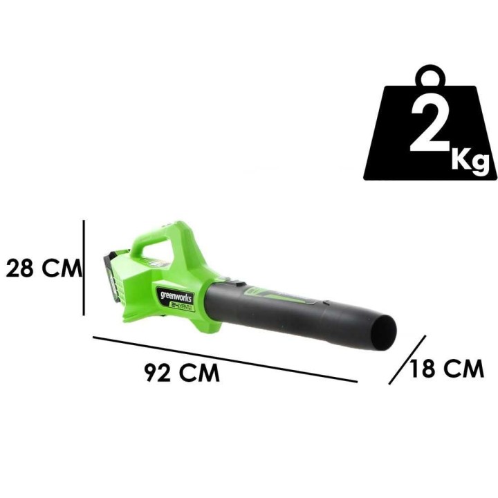 Greenworks G24ABO akkukäyttöinen puhallin, 24 V, 10 Ah