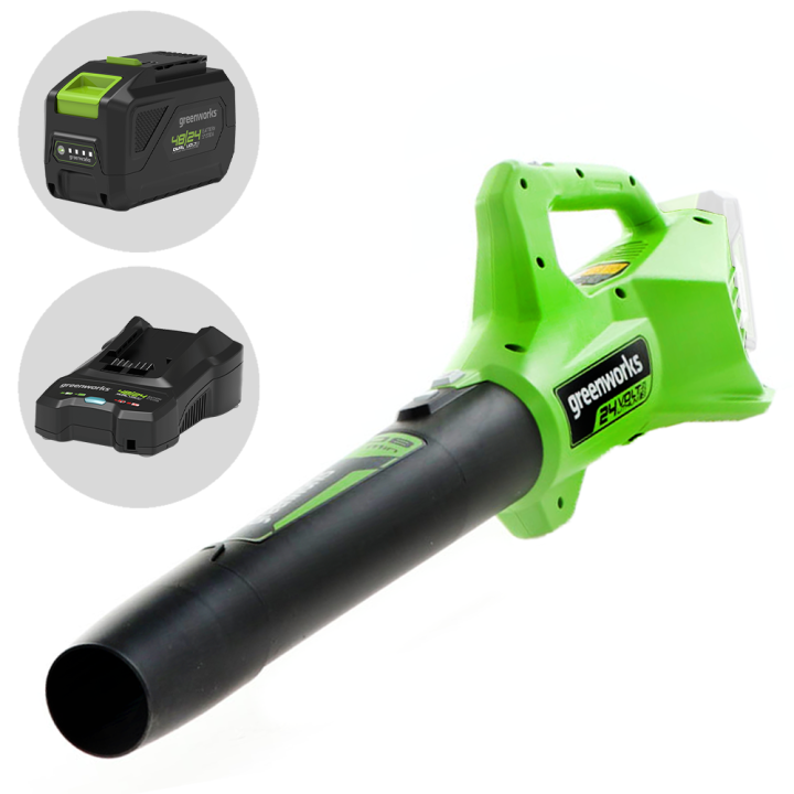 Greenworks G24ABO akkukäyttöinen puhallin 24 V 8 Ah 145 km h