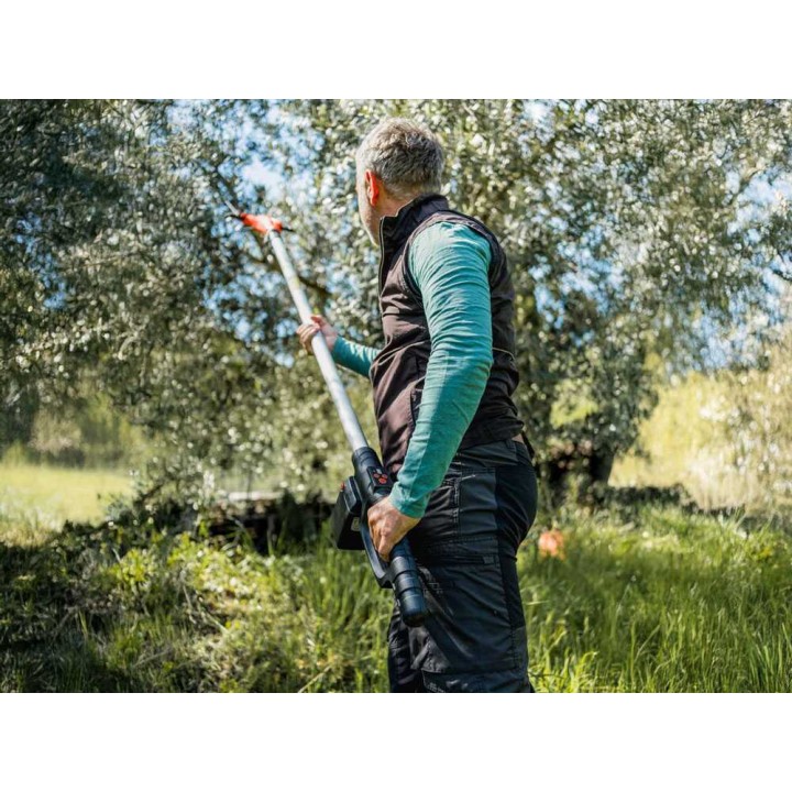 Stocker E-51 21V akkukäyttöinen oliivinkorjuukampa, teleskooppivarsi 235–315 cm, 400 W