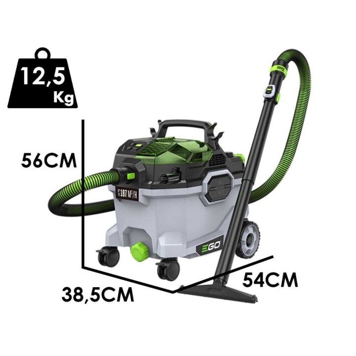 Ego WDV 0900E akkukäyttöinen märkä- ja kuivaimuri, 34 l, 56 V