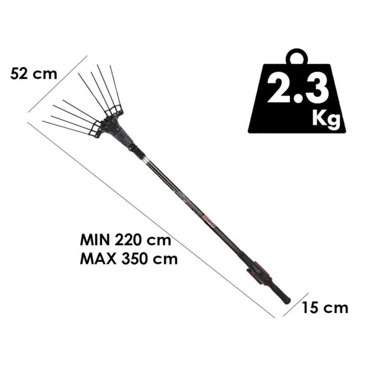 Zanon Karbonium X PRO AL-300 oliivinkorjuulaite, 18 V, teleskooppivarsi 220–350 cm