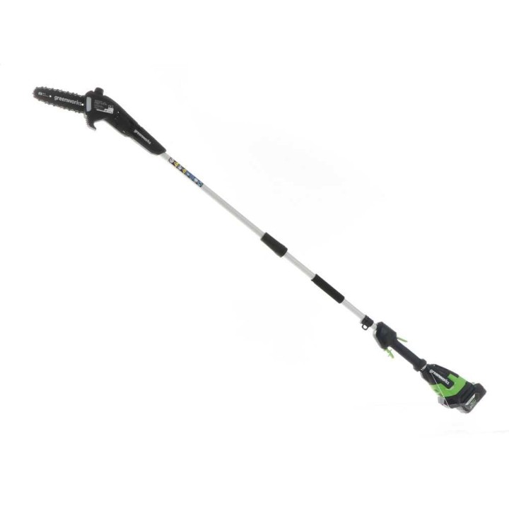 Greenworks G48PS akkukäyttöinen oksasaha jatkovarrella, 48 V, 4 Ah, 20 cm