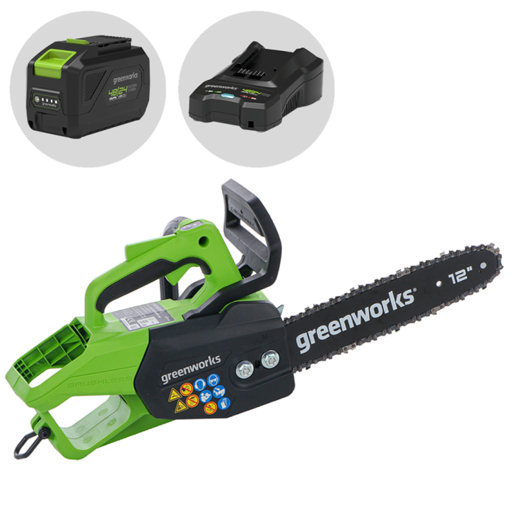 Greenworks GD48TCS akkumoottorisaha 48 V 4 Ah laippa 30 cm