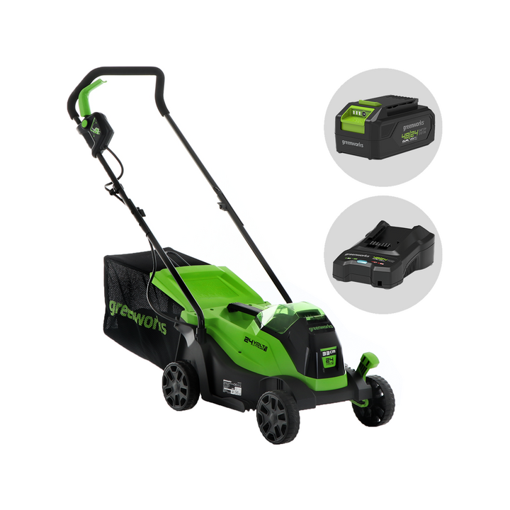 Greenworks GD24LM33 akkuruohonleikkuri 24 V 4 Ah 33 cm