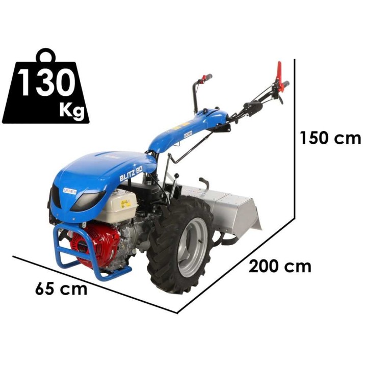 EuroMech BLITZ 80 -motokultivaattori, Honda GX270, 9 HP, 75 cm jyrsin