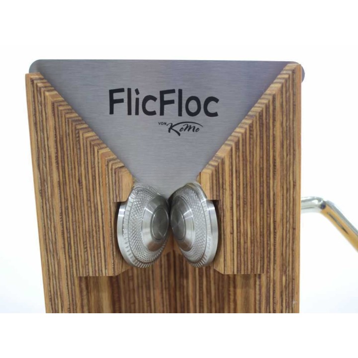 Komo Flic Floc hiutalointilaite, 100 g/min, pyökkirunko, ruostumattomat terästelat