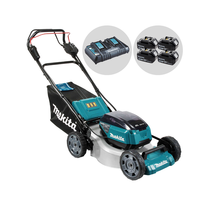 Makita DLM462Z akkuruohonleikkuri 46 cm 36 V takaveto 4 akkua