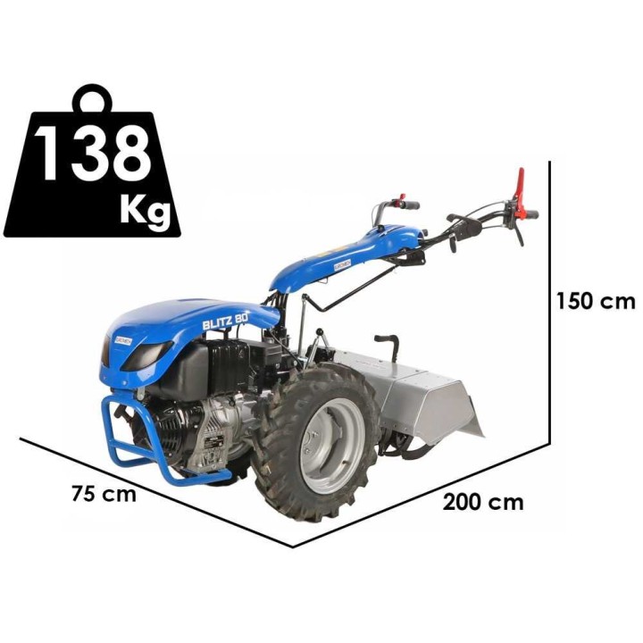 EuroMech BLITZ 80 dieselkäyttöinen puutarhajyrsin, Kohler KD 15 350, 9,5 HP, 75 cm