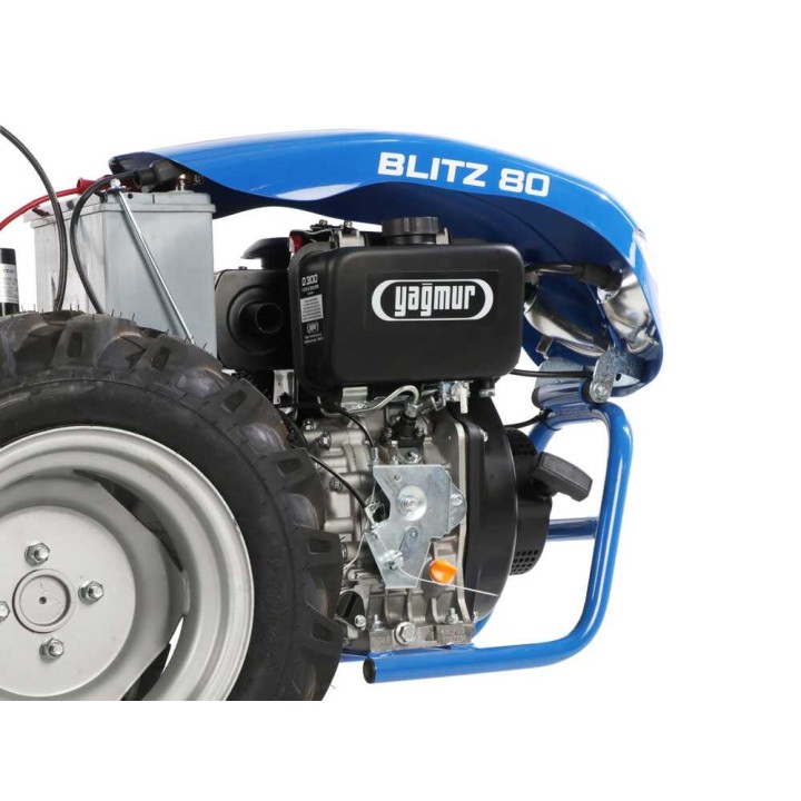 BLITZ 80 diesel-motocultivaattori, Yagmur D300, 7 HP, sähköinen käynnistys, 75 cm jyrsin