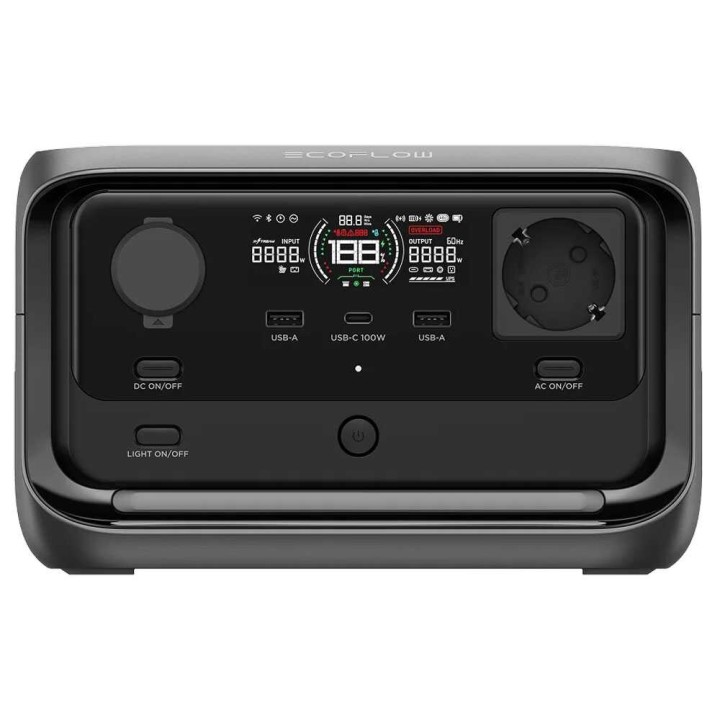EcoFlow RIVER 3 Plus kannettava virtalähde, 286 Wh, 600 W, 1 200 W