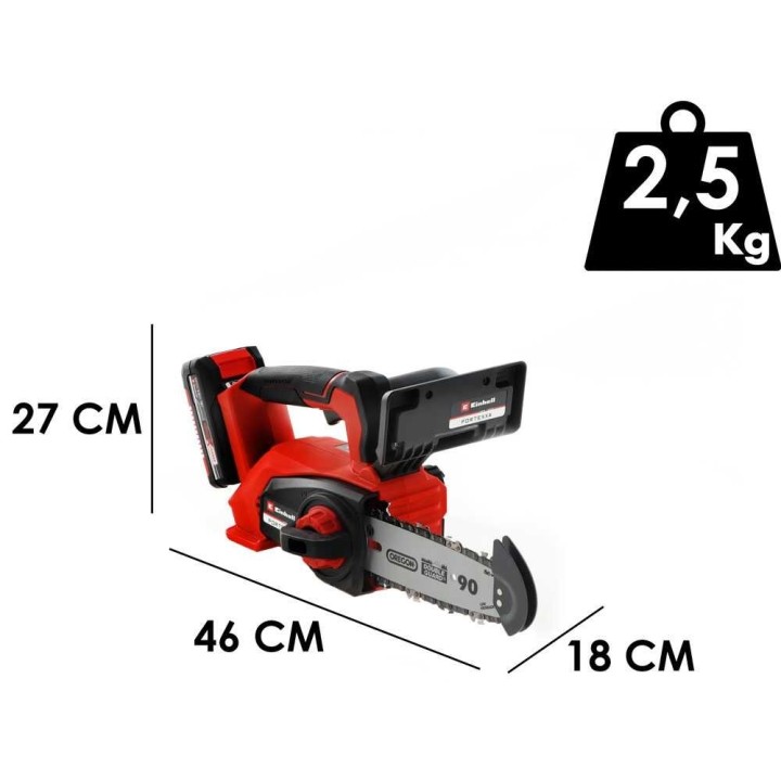 Einhell Fortexxa 18/20 TH -akkupuunhoitosaha, 18 V, 5,2 Ah, 20 cm