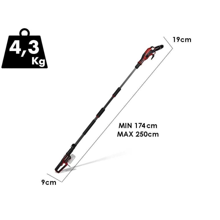 Einhell GP-LC 18/20 Li T BL akkuoksasaha teleskooppivarrella, 18 V, 5,2 Ah