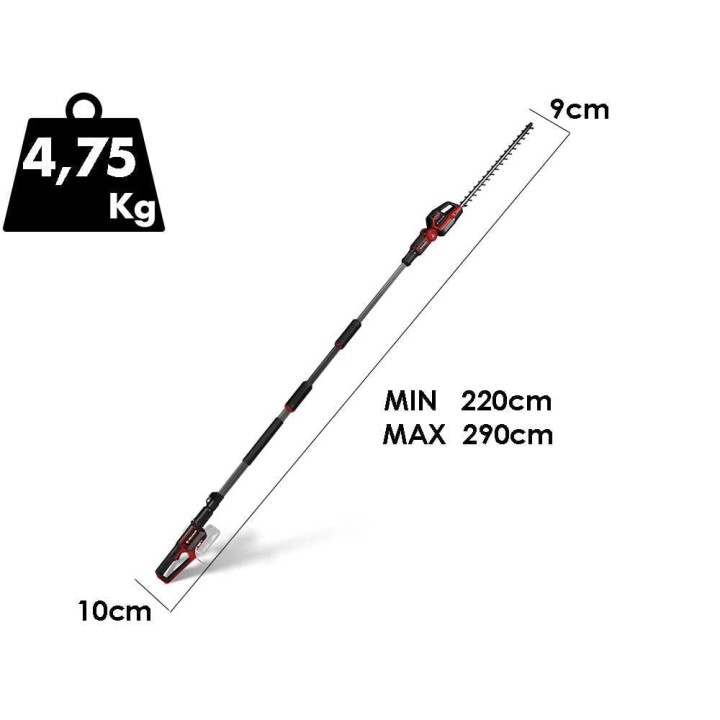 Einhell GP-HH 18/50 Li T BL teleskooppinen pensasleikkuri, 18 V, 4 Ah, 50 cm
