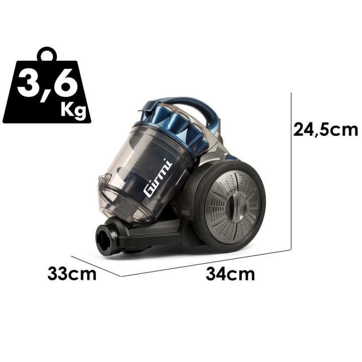 Girmi AP23 pussiton pölynimuri, 700 W, 3 l, HEPA-suodatus