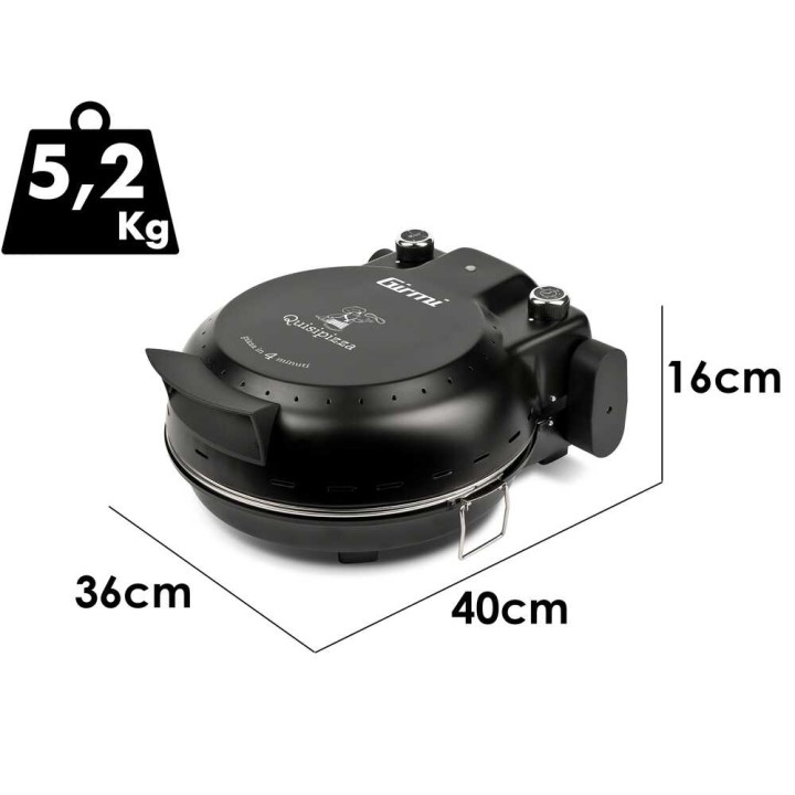 Girmi Quisipizza FP5000 sähköinen pizzauuni, 1 800 W, 420 °C, 31 cm