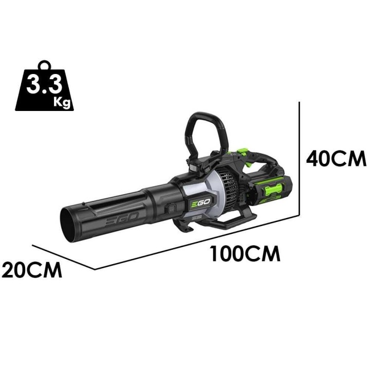 EGO LBX1000 akkupuhallin, 56 V, 5 Ah, LCD-näyttö ja LED-valo