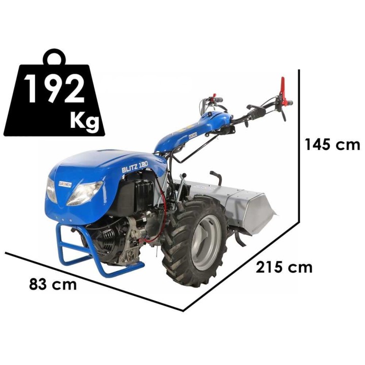 BLITZ 120 diesel-motokultivaattori, Kohler KD15-440, 12 HP, sähkökäynnistys