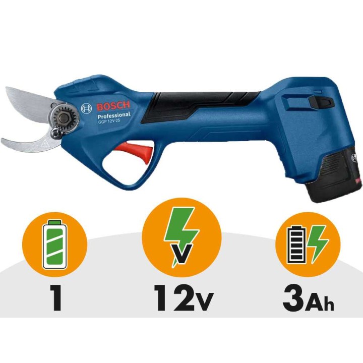 Bosch Professional GGP 12V‑25 akkukäyttöiset oksasakset, 12 V, 3 Ah