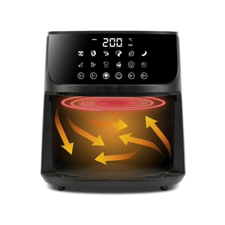 Girmi FG78 Ecofrit Black airfryer, 6 l, 1 500 W, 60–200 °C