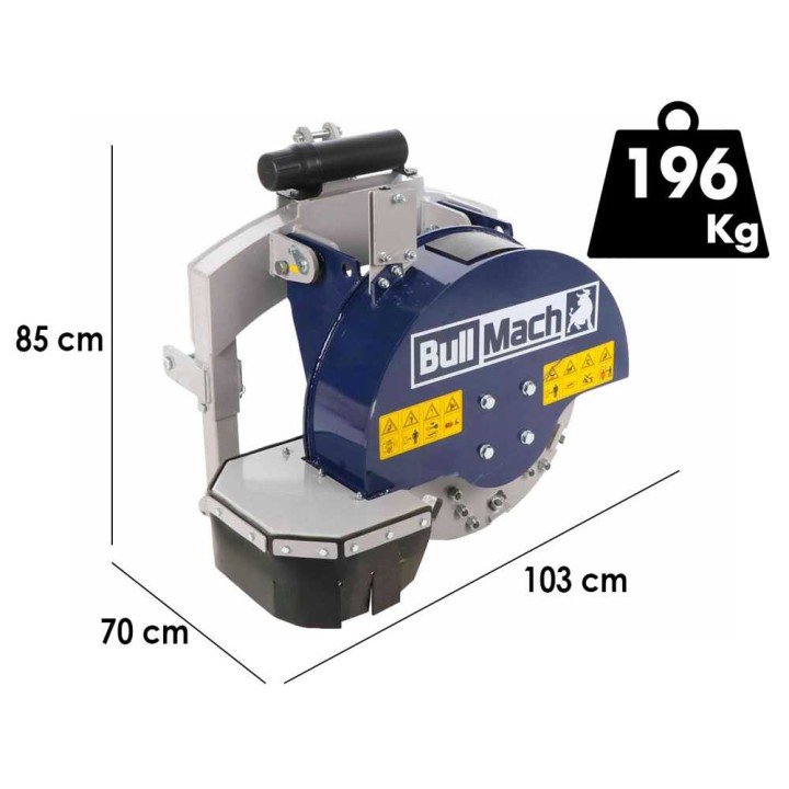 BullMach ARES 61 -kantojyrsin traktoriin, 610 mm, 34 hammasta, 30–45 HP